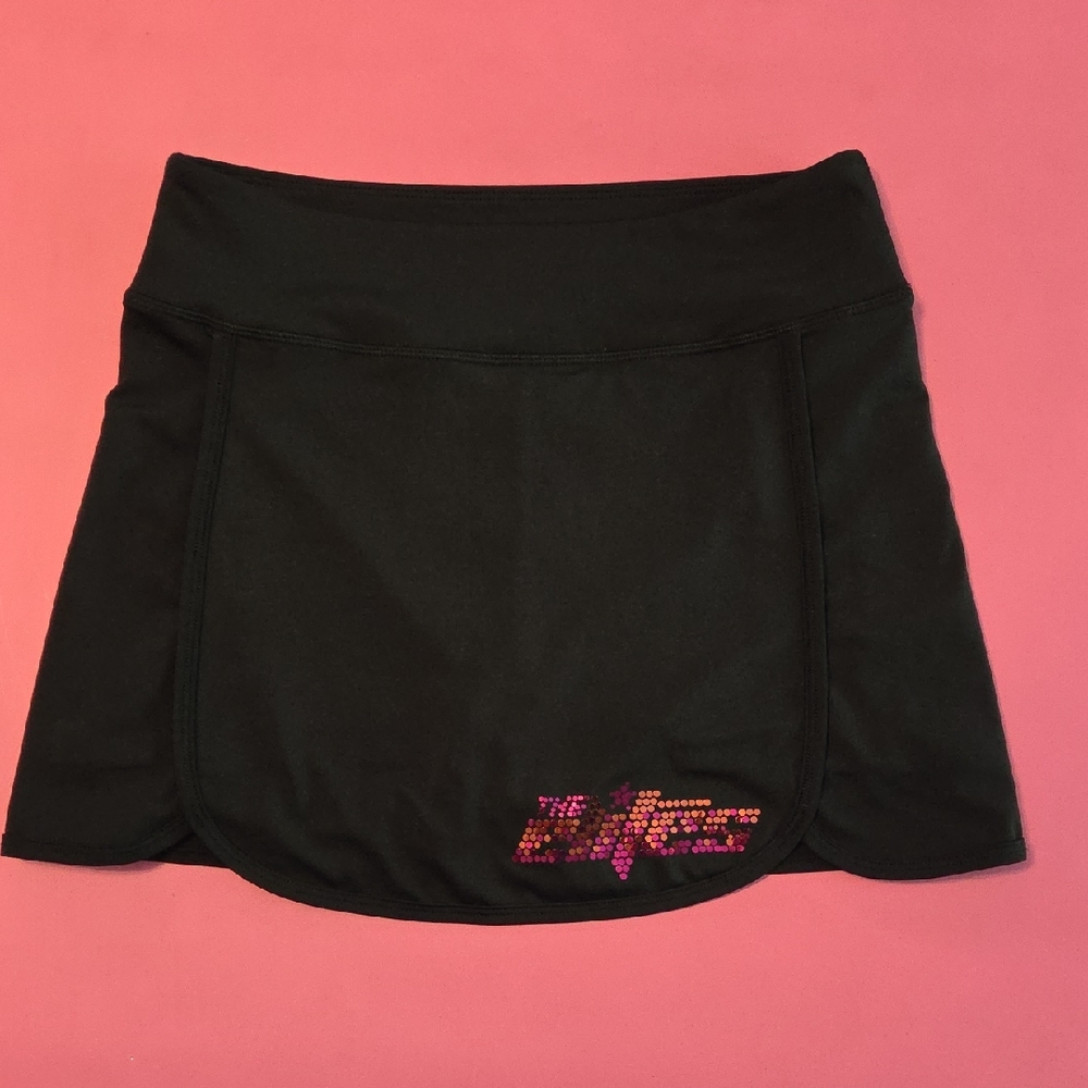 GK Black Cheer Skirt with Pink And Orange Logo